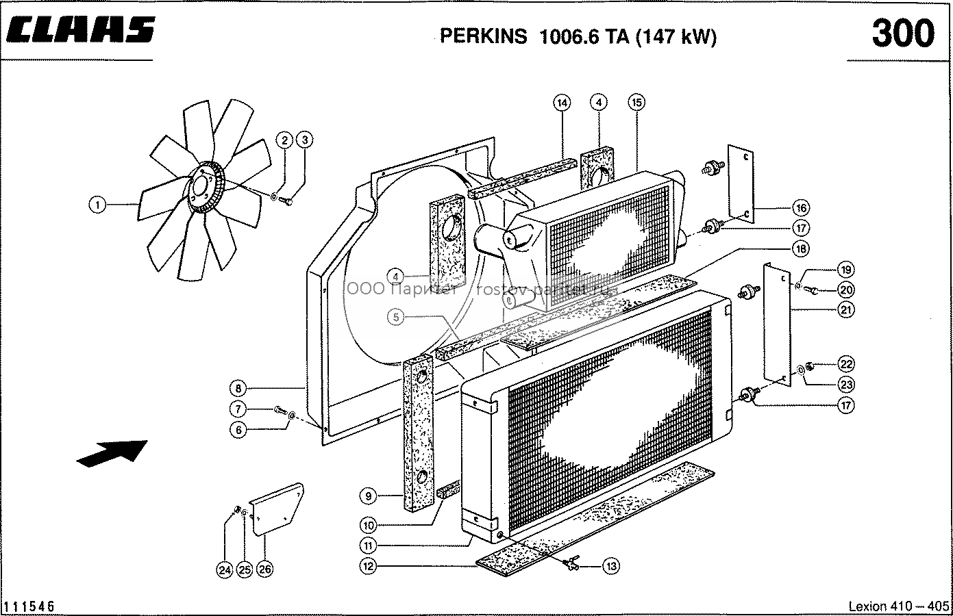 PERKINS 1006.6 TA; СИСТЕМА ОХЛАЖДЕНИЯ - CLAAS LEX 410-405